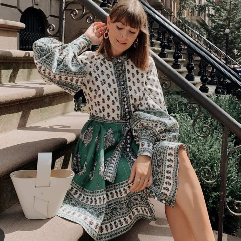 Zimmermann Amari Emerald Buttoned Dres